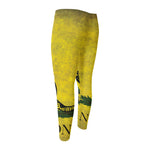 Grunge Gadsden Flag Print Men's Compression Pants