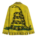 Grunge Gadsden Flag Print Men's Cotton Blazer