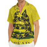 Grunge Gadsden Flag Print Men's Deep V-Neck Shirt