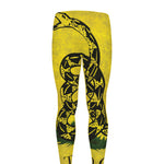 Grunge Gadsden Flag Print Men's leggings