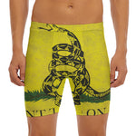 Grunge Gadsden Flag Print Men's Long Boxer Briefs