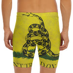 Grunge Gadsden Flag Print Men's Long Boxer Briefs