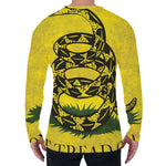 Grunge Gadsden Flag Print Men's Long Sleeve T-Shirt