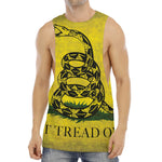 Grunge Gadsden Flag Print Men's Muscle Tank Top