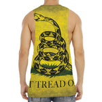 Grunge Gadsden Flag Print Men's Muscle Tank Top