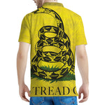 Grunge Gadsden Flag Print Men's Polo Shirt
