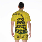 Grunge Gadsden Flag Print Men's Rompers