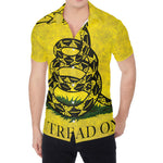 Grunge Gadsden Flag Print Men's Shirt