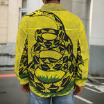 Grunge Gadsden Flag Print Men's Shirt Jacket