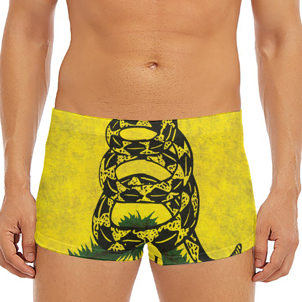 Grunge Gadsden Flag Print Men's Short Boxer Briefs