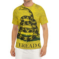 Grunge Gadsden Flag Print Men's Short Sleeve Rash Guard