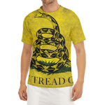 Grunge Gadsden Flag Print Men's Short Sleeve Rash Guard