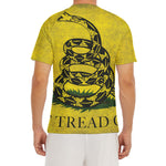 Grunge Gadsden Flag Print Men's Short Sleeve Rash Guard