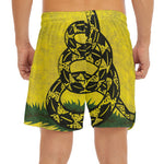 Grunge Gadsden Flag Print Men's Split Running Shorts