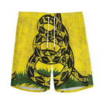 Grunge Gadsden Flag Print Men's Sports Shorts