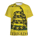 Grunge Gadsden Flag Print Men's Sports T-Shirt