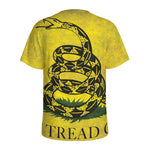 Grunge Gadsden Flag Print Men's Sports T-Shirt