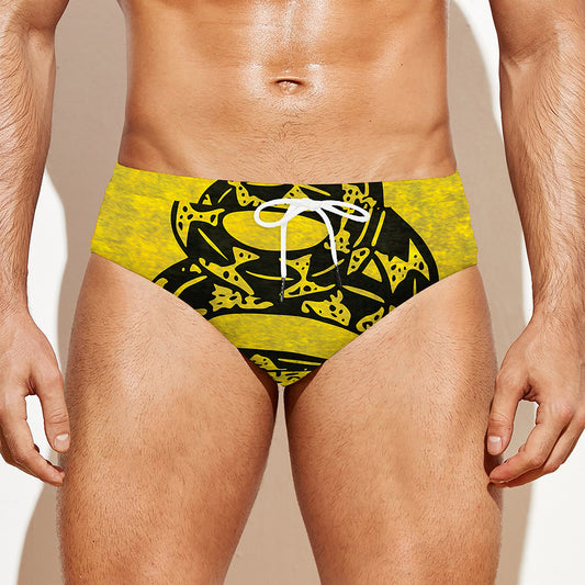Grunge Gadsden Flag Print Men's Swim Briefs