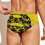 Grunge Gadsden Flag Print Men's Swim Briefs
