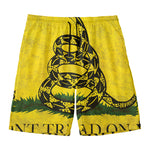Grunge Gadsden Flag Print Men's Swim Trunks