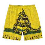 Grunge Gadsden Flag Print Men's Swim Trunks