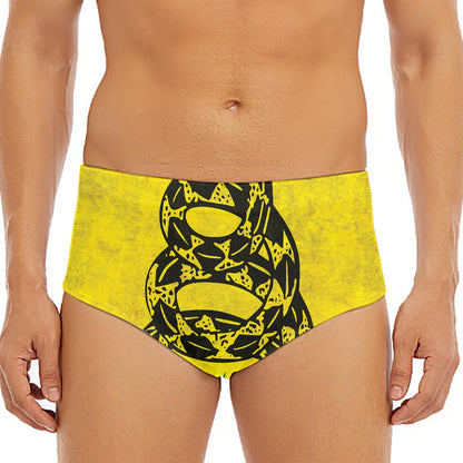 Grunge Gadsden Flag Print Men's Triangle Swim Briefs