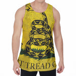 Grunge Gadsden Flag Print Men's Velvet Tank Top