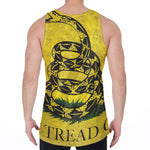 Grunge Gadsden Flag Print Men's Velvet Tank Top