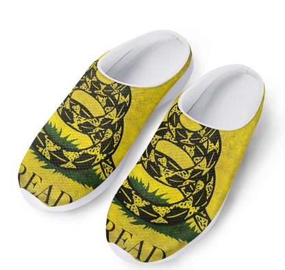 Grunge Gadsden Flag Print Mesh Casual Shoes