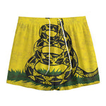Grunge Gadsden Flag Print Mesh Shorts