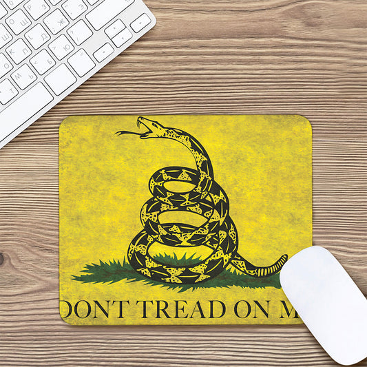 Grunge Gadsden Flag Print Mouse Pad
