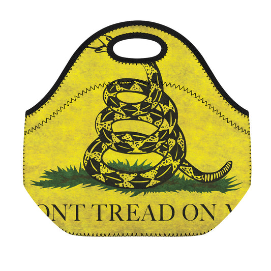 Grunge Gadsden Flag Print Neoprene Lunch Bag