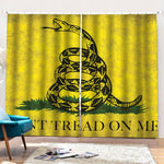 Grunge Gadsden Flag Print Pencil Pleat Curtains