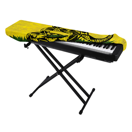 Grunge Gadsden Flag Print Piano Keyboard Cover