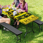 Grunge Gadsden Flag Print Picnic Table Cover