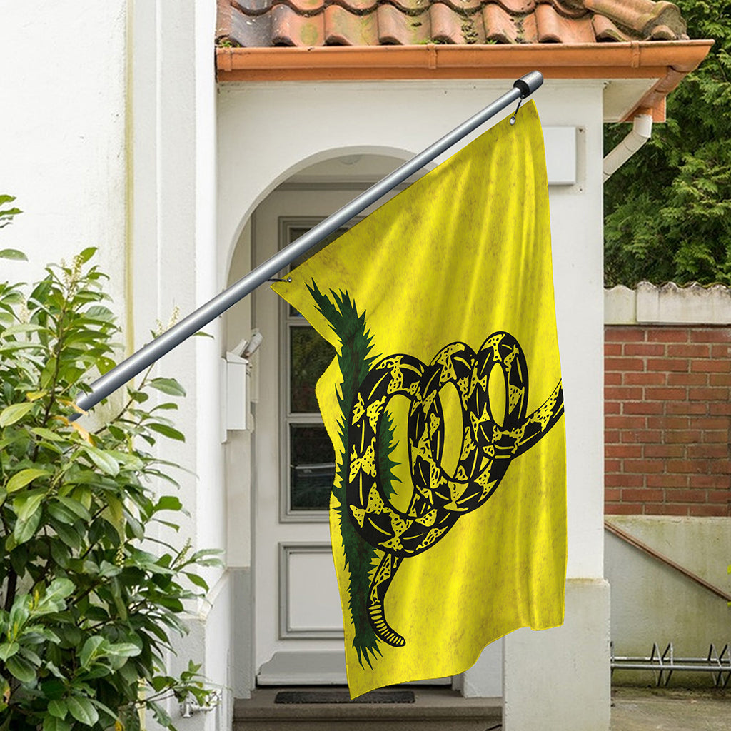 Grunge Gadsden Flag Print Polyester Flag