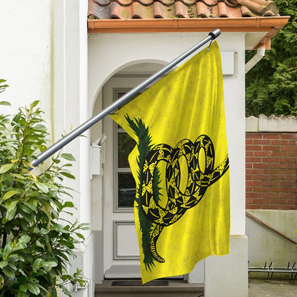 Grunge Gadsden Flag Print Polyester Flag