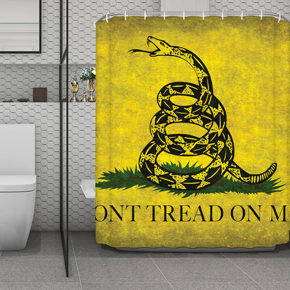 Grunge Gadsden Flag Print Polyester Shower Curtain