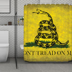 Grunge Gadsden Flag Print Polyester Shower Curtain