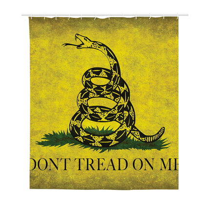 Grunge Gadsden Flag Print Polyester Shower Curtain