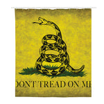 Grunge Gadsden Flag Print Polyester Shower Curtain