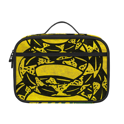 Grunge Gadsden Flag Print Portable Lunch Bag