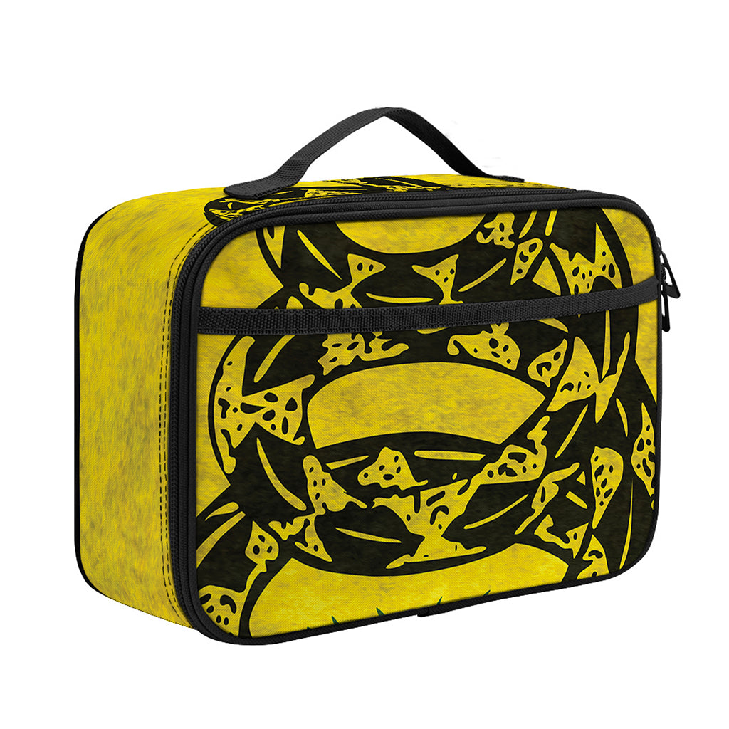 Grunge Gadsden Flag Print Portable Lunch Bag