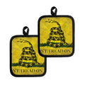 Grunge Gadsden Flag Print Pot Holders