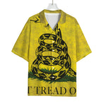 Grunge Gadsden Flag Print Rayon Hawaiian Shirt