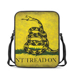 Grunge Gadsden Flag Print Rectangular Crossbody Bag