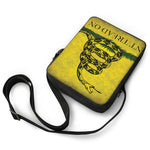 Grunge Gadsden Flag Print Rectangular Crossbody Bag