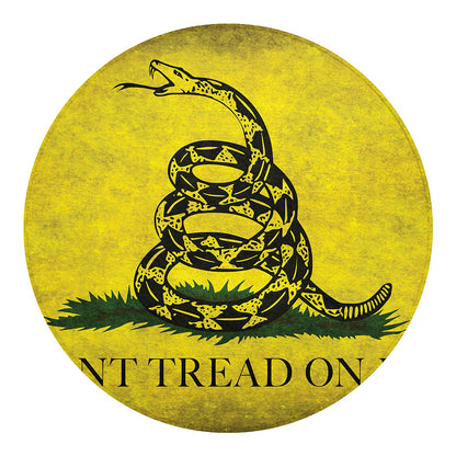 Grunge Gadsden Flag Print Round Blanket