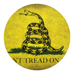 Grunge Gadsden Flag Print Round Blanket
