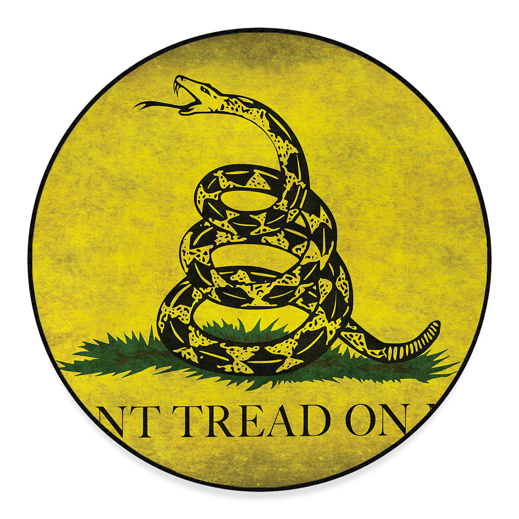 Grunge Gadsden Flag Print Round Floor Mat